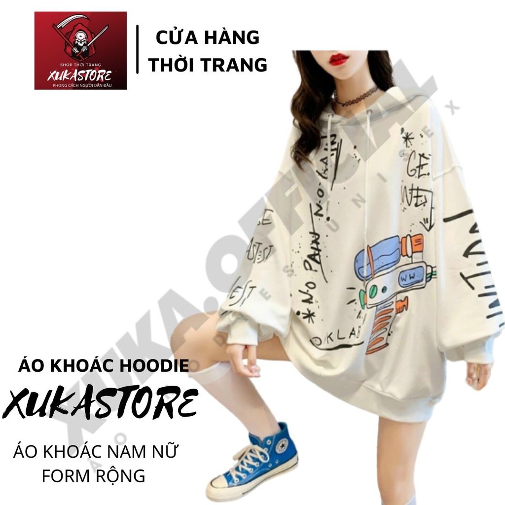 Áo khoác hoodie nỉ XUKASTORE In Hình Tàu Vũ Trụ , dành cho nam cho nữ và cặp đôi phong cách Unisex có 2 màu form rộng