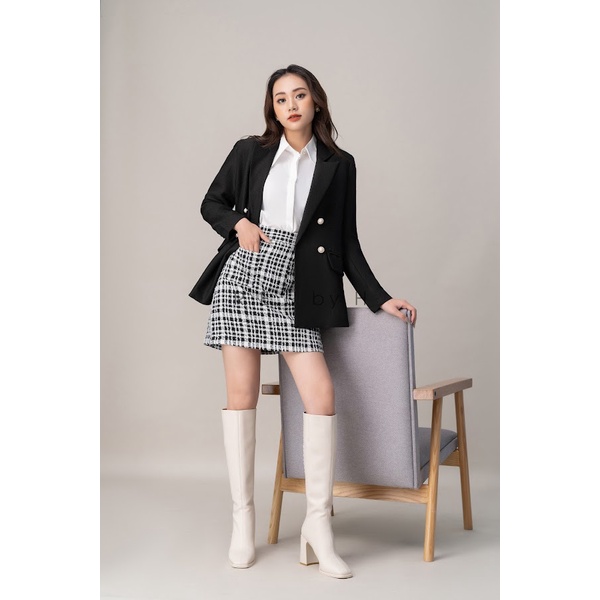 Áo vest dạ 21VT023 Dạ Tweed