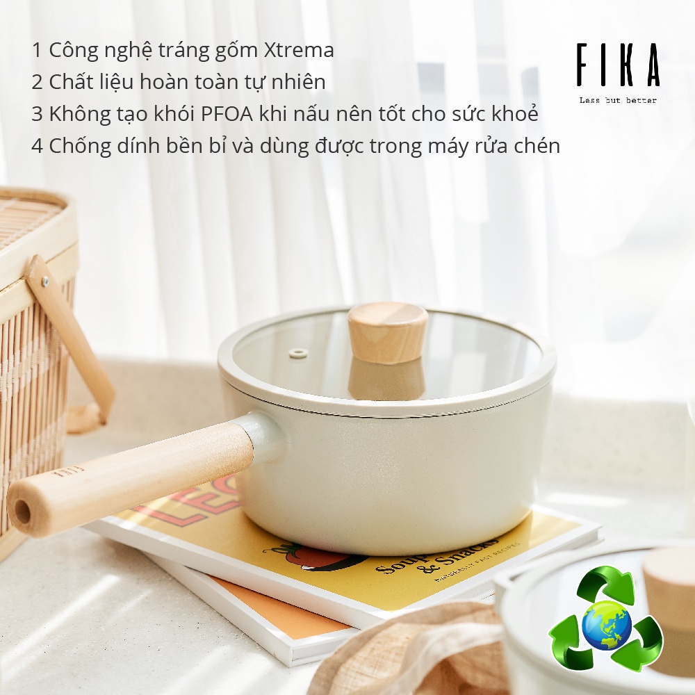 Quánh, nồi tráng gốm Fika Neoflam size 18cm - EK-FG-S18