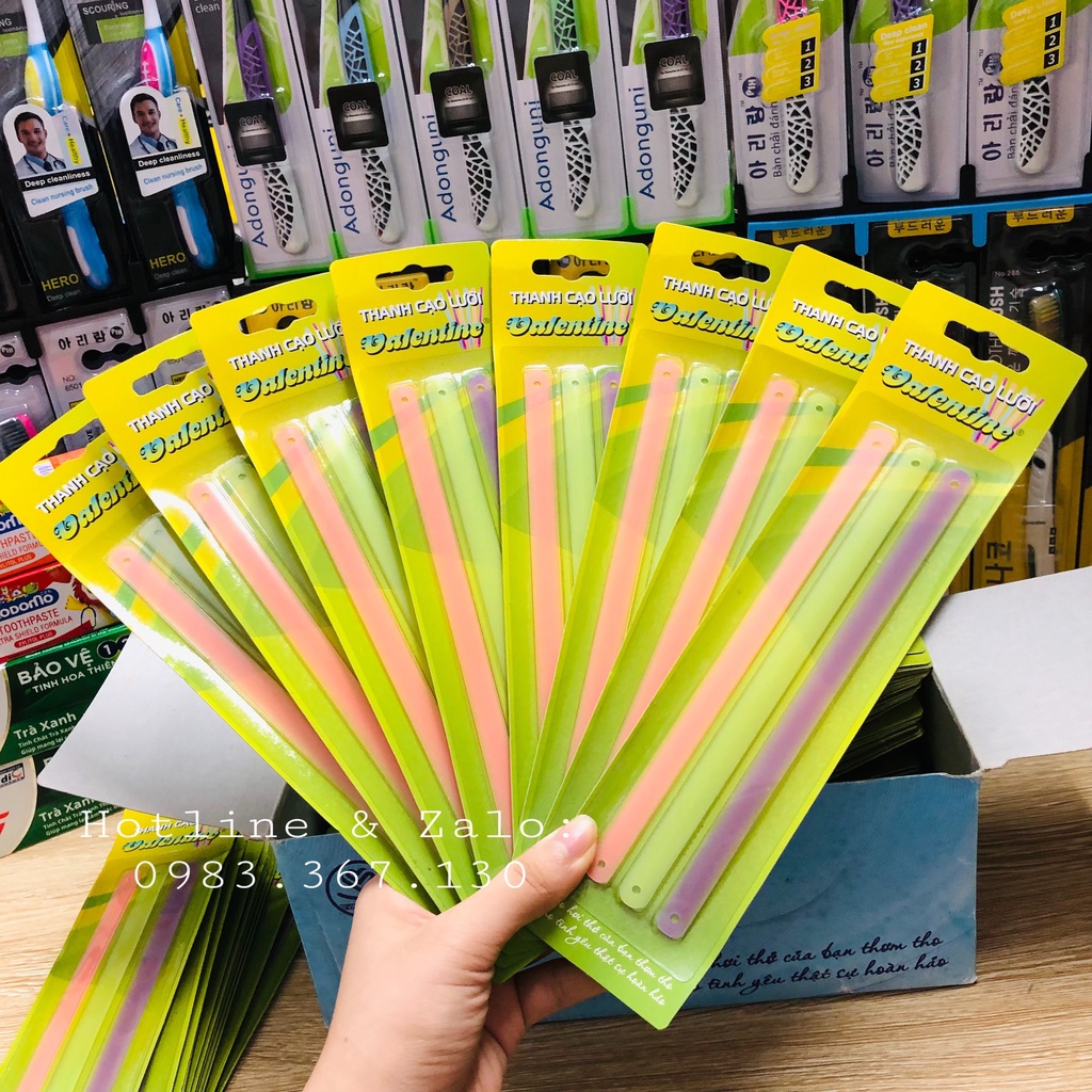 Vỉ 3 Chiếc Thanh Cạo Lưỡi, Que Cạo Lưỡi Valentine