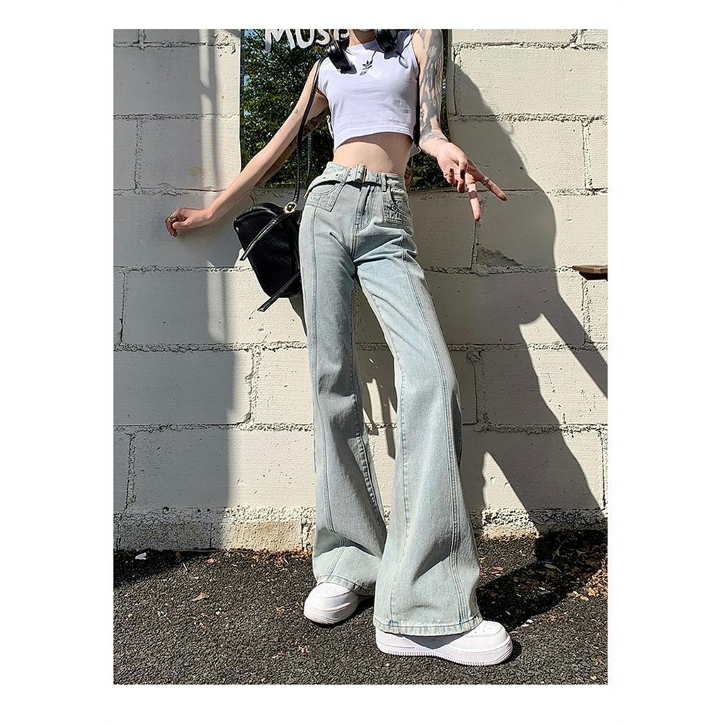 qkoole Quần Jean Dài Lưng Cao Dáng Ôm Màu Sắc Tươi Sáng Phong Cách Cổ Điển Thời Trang Mùa Hè Cho Nữ