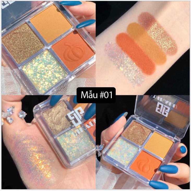 Bảng Phấn Mắt Nội Địa Trung Chính Hãng Dikalu 4 Ô Pumpkin Wine Red DPM2 | BigBuy360 - bigbuy360.vn