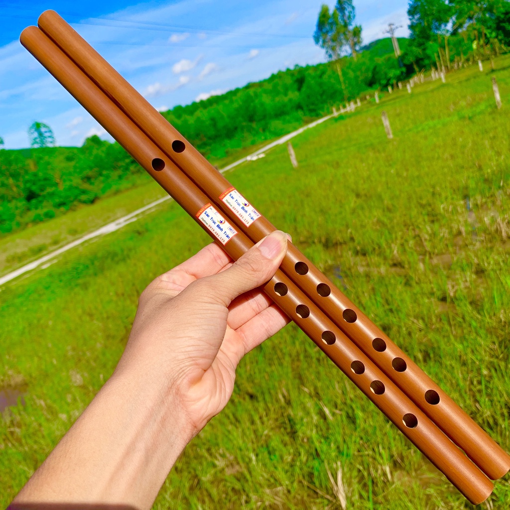 Sáo Nứa Hun Màu Cà Phê Loại Tốt  Loại Tốt - Âm Chuẩn, Hình Thức Đẹp, Khớp Beat.