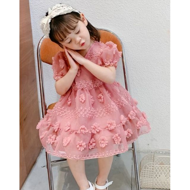 Váy hoa nổi cho bé gái MẪU HOT HÈ 2020