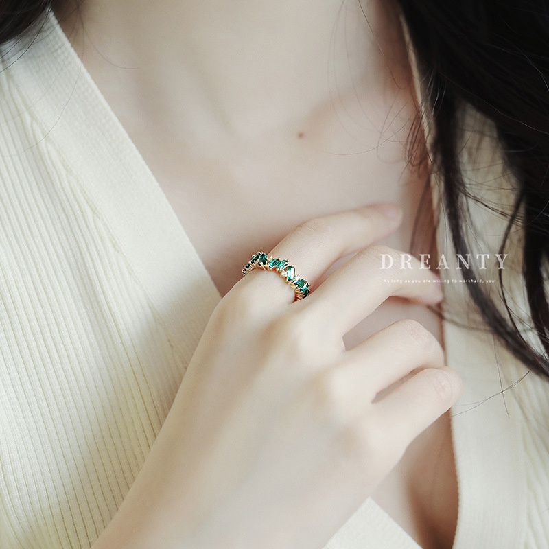 Nhẫn Mạ Vàng Đính Đá Zircon Phong Cách Retro Thời Trang