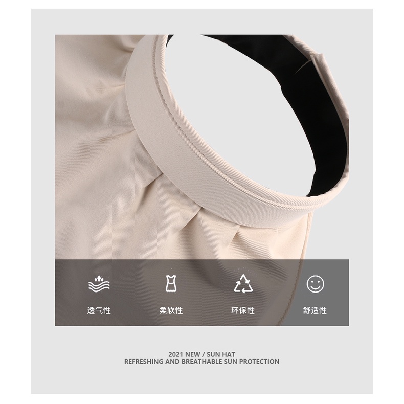 Mũ Vành Rộng Hở Đầu Chống Tia Uv Phong Cách Hàn Quốc Thời Trang Mùa Hè