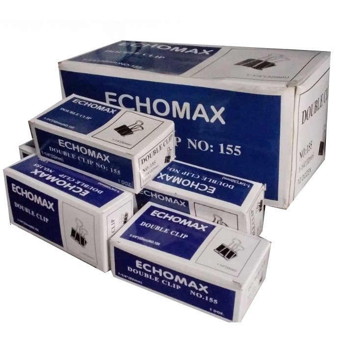12 Hộp Kẹp bướm ECHOMAX Double Clip 32mm (12 chiếc/hộp)