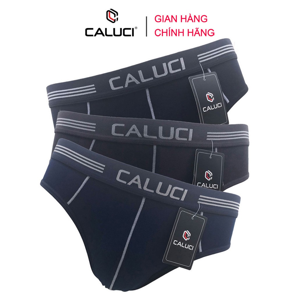 Set 3 quần lót nam tam giác CALUCI CA14, vải Cotton mềm mại, thấm hút mồ hôi vượt trội