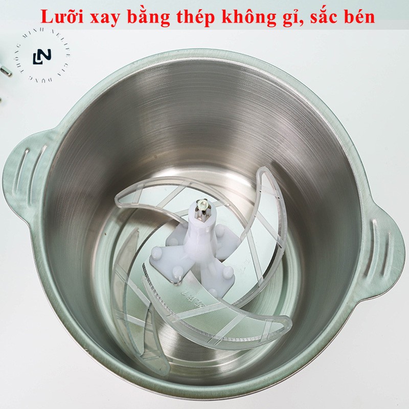 Máy Xay Thịt Đa Năng, Công Suất Lớn, Xay Củ Quả, Hành, Tỏi Ớt - 4 Lưỡi, Cối Inox 304 - BẢO HÀNH 3 THÁNG