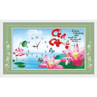 (ĐÃ ĐÍNH) Tranh đính đá thành phẩm CHA MẸ 73X44cm
