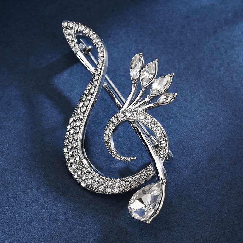 Trâm Cài Áo Hình Nốt Nhạc Đính Đá Thời Trang Cho Nữ