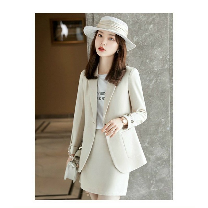 Hàng nhập - Set bộ vest nữ kèm chân váy trẻ trung thanh lịch, sét đồ công sở blazer