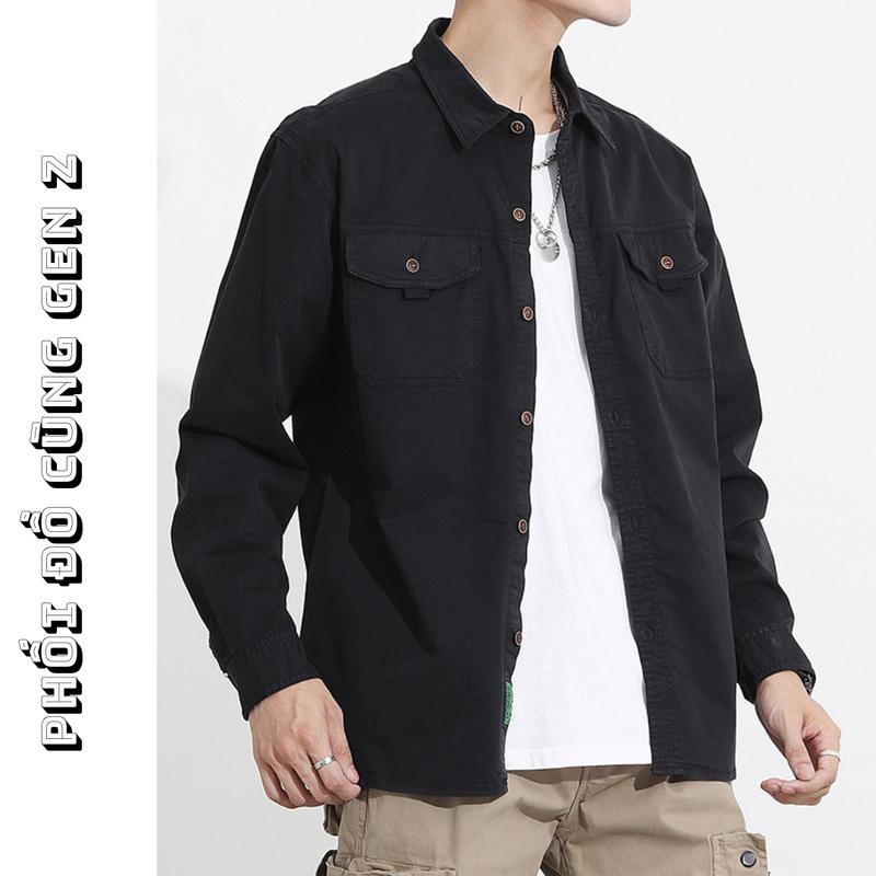 Áo Khoác Jean Nam Áo Khoác Bò Thời Trang Màu Đen Chất Vải Dày Dặn Đứng Form Tại Gen Z Store HN