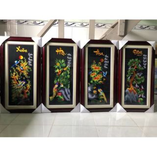 Combo 12 bộ tứ quý thêu sẵn y hình