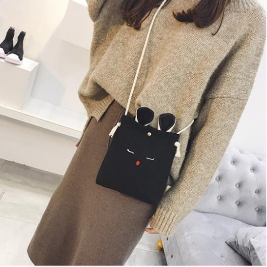 Túi tote vải đeo chéo canvas bag giá rẻ đẹp đi học ULZZANG PT3 TX03