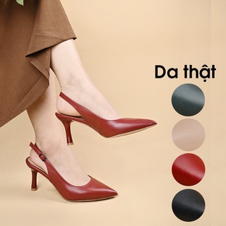 Sandal cao gót nữ mũi nhọn - giày cao gót nữ phối dây sau - Hàng VNXK - KIMY STORE