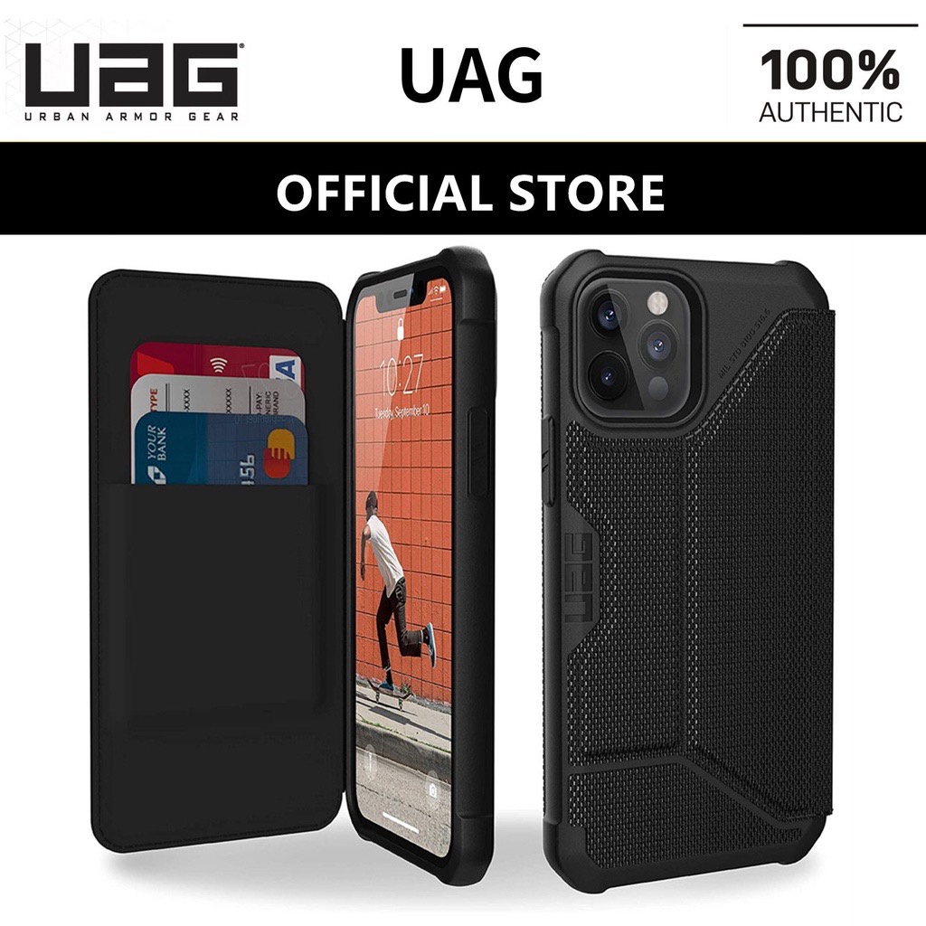 Bao da điện thoại nắp lật UAG tích hợp giá đỡ có ngăn đựng thẻ thích hợp cho iPhone 13 Pro max 12 Pro MAX