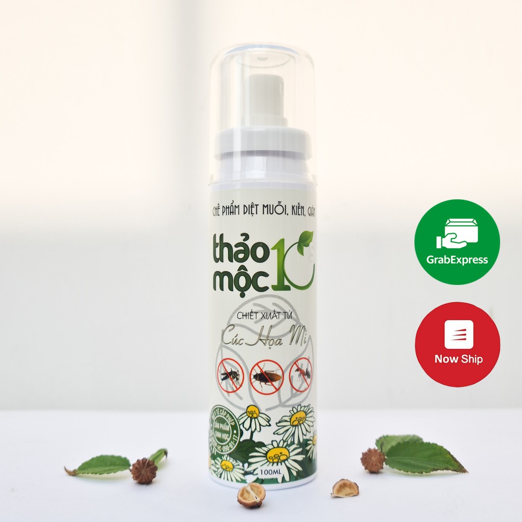 Bình Xịt Diệt Côn Trùng Ruồi Muỗi Kiến Gián Thảo Mộc 10s 100% Sinh Học Chai 100ml An toàn Hiệu Quả Tiện Lợi Mang Theo