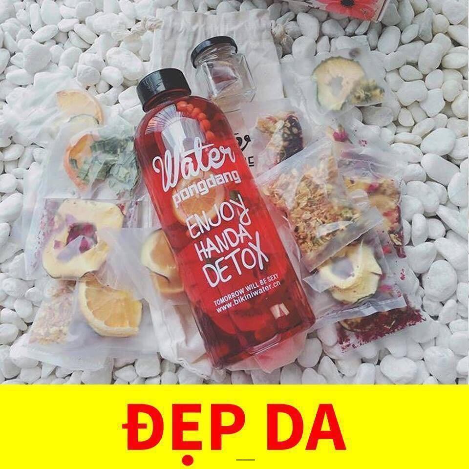 Set Vip 30 Gói Trà Detox hoa quả sấy khô giảm cân, DETOX KOREA Tặng bình Pongdang 600ml + 3 gói đường + 1 hũ mật ong