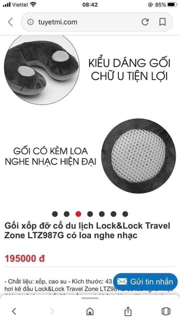 Gối kê đầu Lock&amp;lock hàng KM sữa Ensure