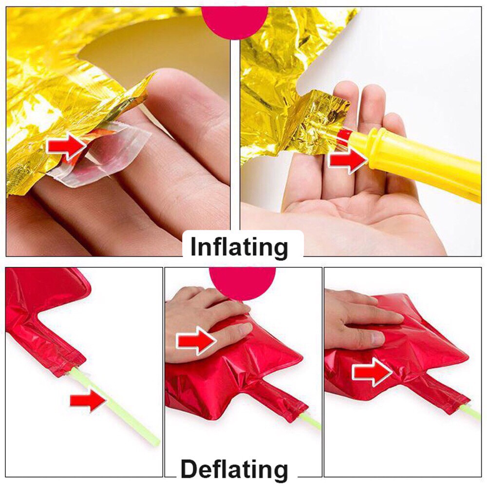 Bóng bay sinh nhật ngôi sao trái tim nhiều kích cỡ HAPPYKID BONGNSTT