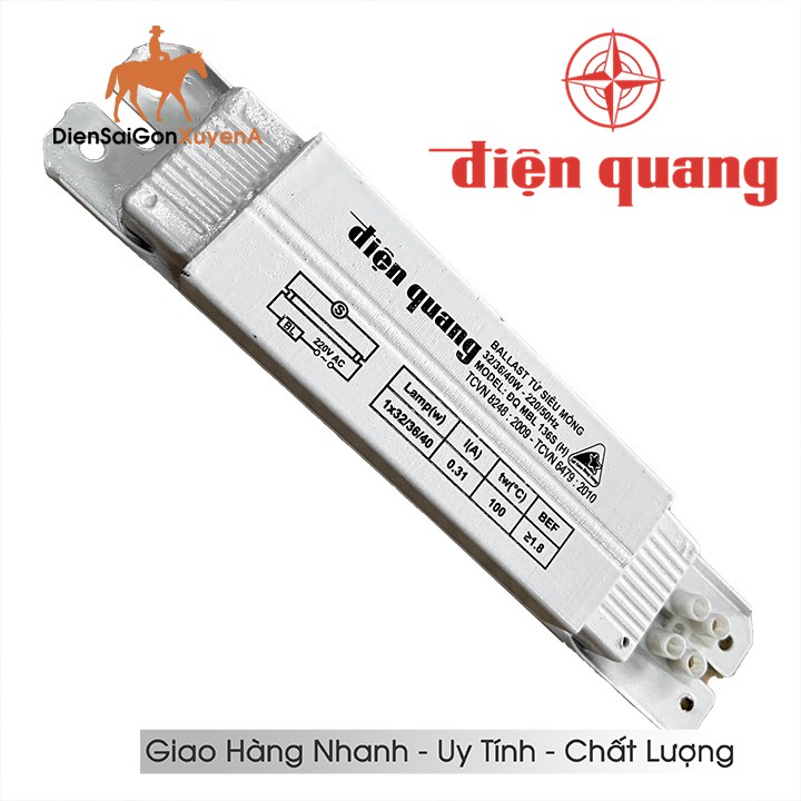 Ballast điện, chấn lưu, tăng phô từ Điện Quang ĐQ MBL 136S (siêu mỏng 36W đèn Huỳnh Qang) - DSG