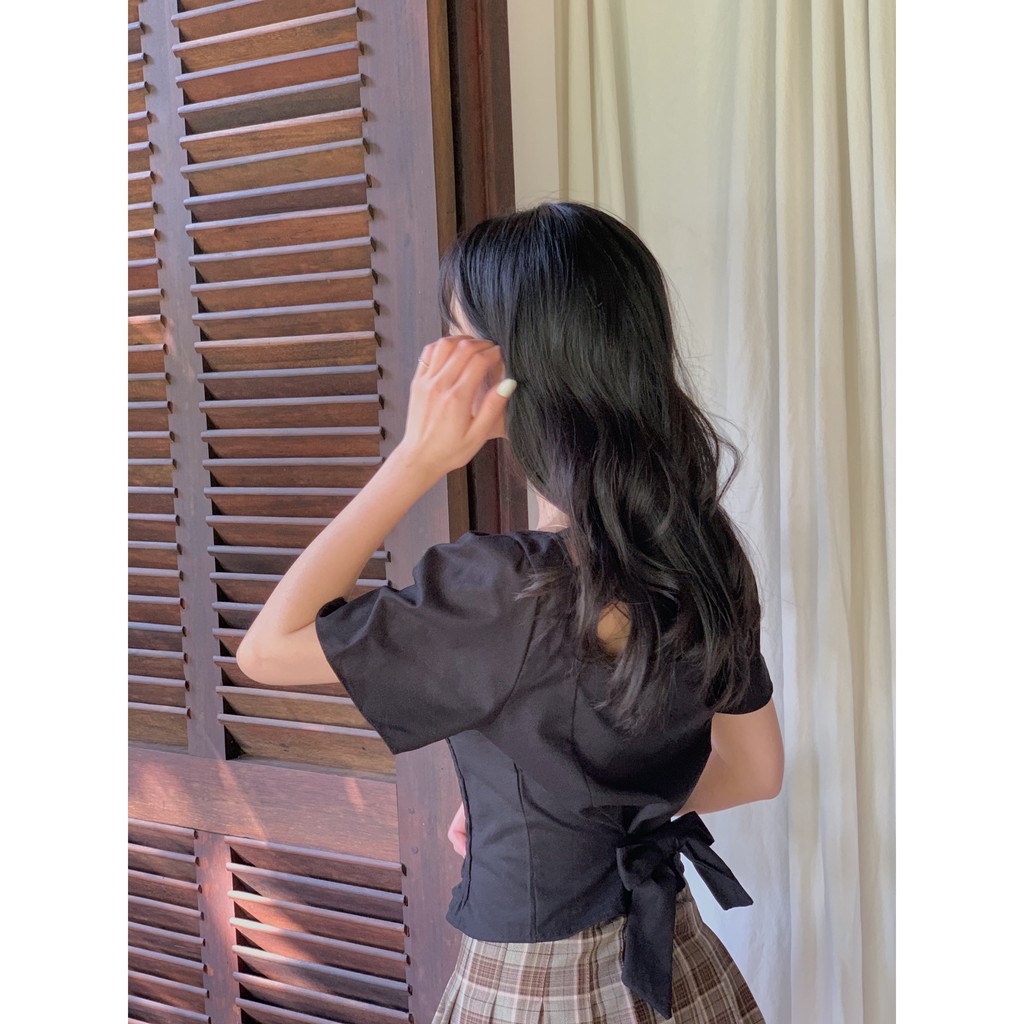 Áo sơ mi bo chun cổ ngực SA412 1994closet