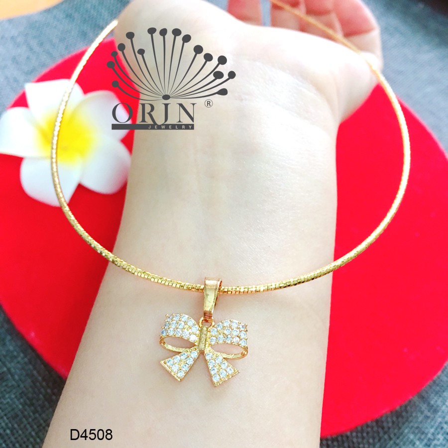 Kiềng dẻo, kiềng cổ nữ dạng nhuyễn mặt nơ tiny đính đá thiết kế cao cấp Orin D4508