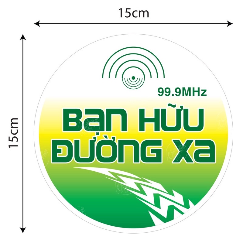 4 logo sticker Bạn Hữu Đường Xa dán ô tô đường kính 15cm NT 47
