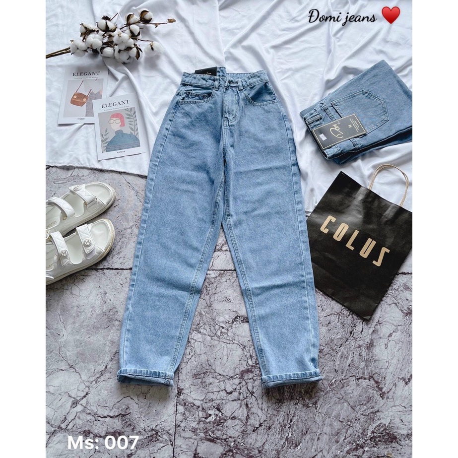 Quần baggy nữ lưng cao kiểu quần bò baggy ống đứng hàng VNXK MS003 thời trang bigsize 2KJean