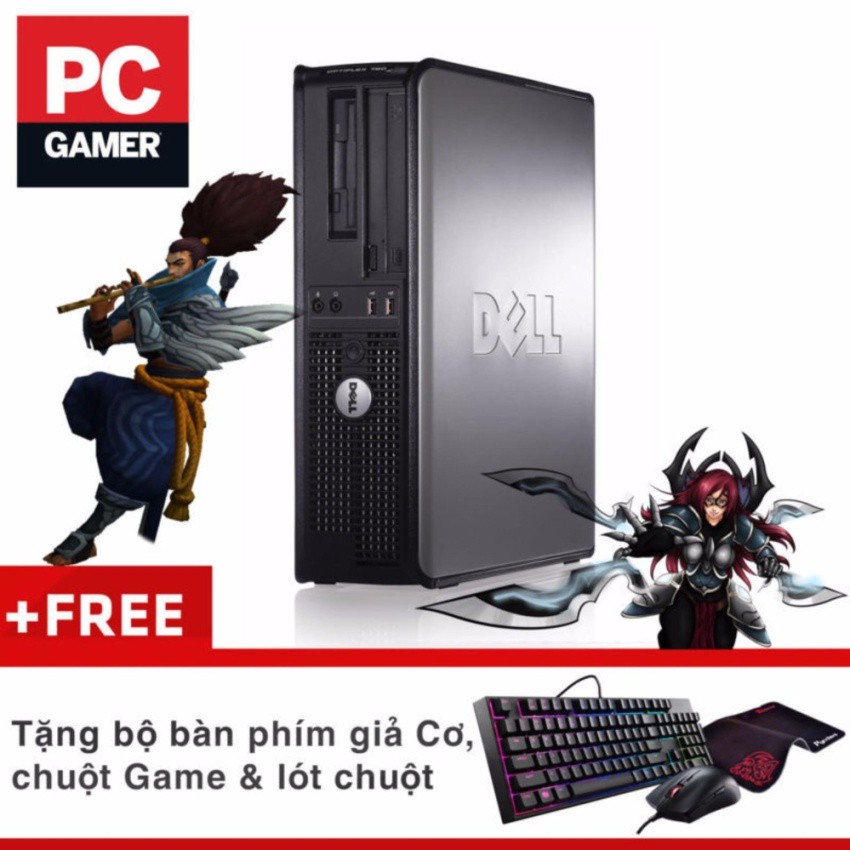 Máy tính văn phòng Dell Optiplex 755 SFF (Core 2 Quad Q6600, Ram 4GB, HDD 320GB, VGA Rời 1GB) + Quà Tặng -Hàng Nhập Khẩu