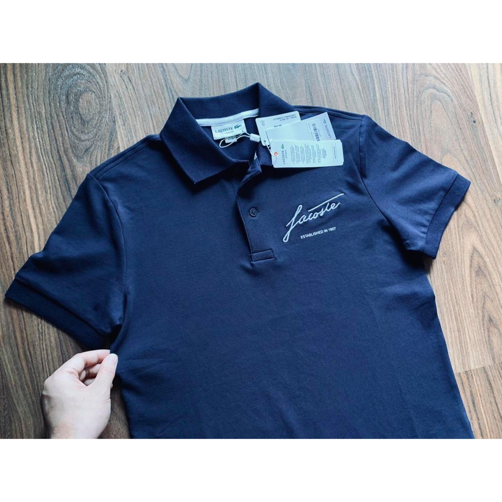 Áo polo cộc tay nam Lc chữ thêu