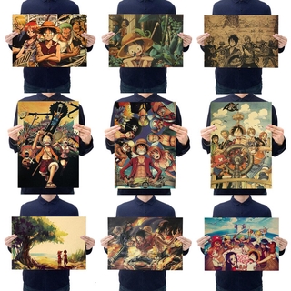 Một Mảnh Chân Dung Luffy Chopper Tranh Anime Poster Trang Trí Vintage Bộ Sưu Tập Nghệ Thuật Treo Tường Giấy Kraft Dán Tường