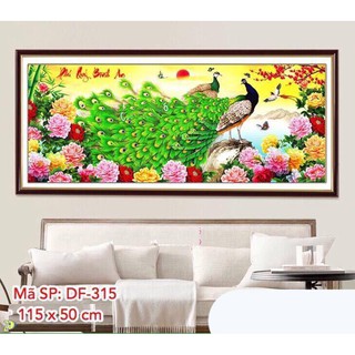 Tranh đính đá-tranh thêu chữ thập Phú Qúy Bình An (LV137,lv3137)
