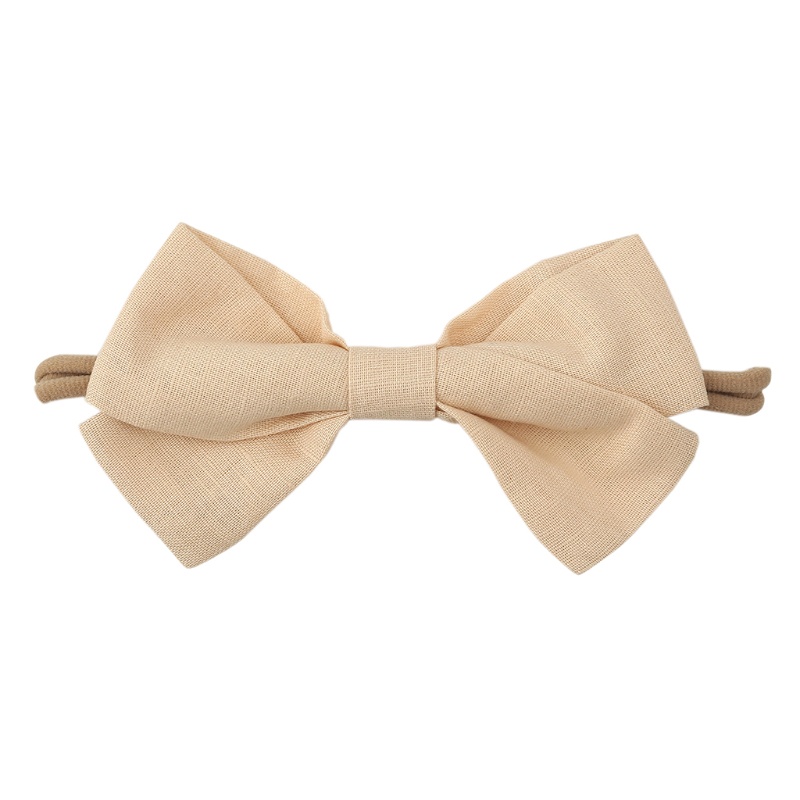 Băng Đô Cài Tóc Bằng Vải Lanh Co Giãn Trang Trí Thắt Nút Cho Bé Sơ Sinh