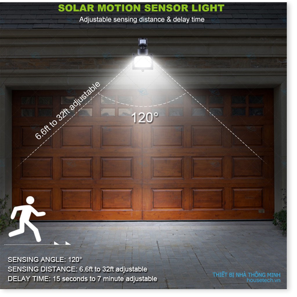 Đèn LED (20 LED) cảm ứng chuyển động hồng ngoại - năng lượng mặt trời chống nước ốp tường [Cây Đa Shop]