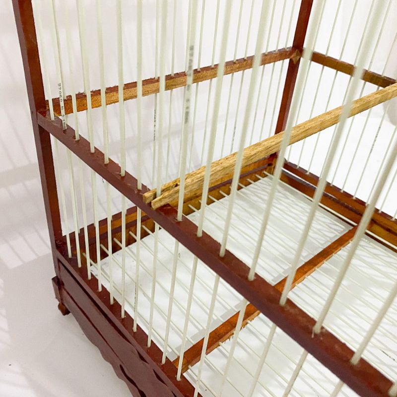 Lồng vuông chào mào khung gỗ giá rẻ nan cáp quang