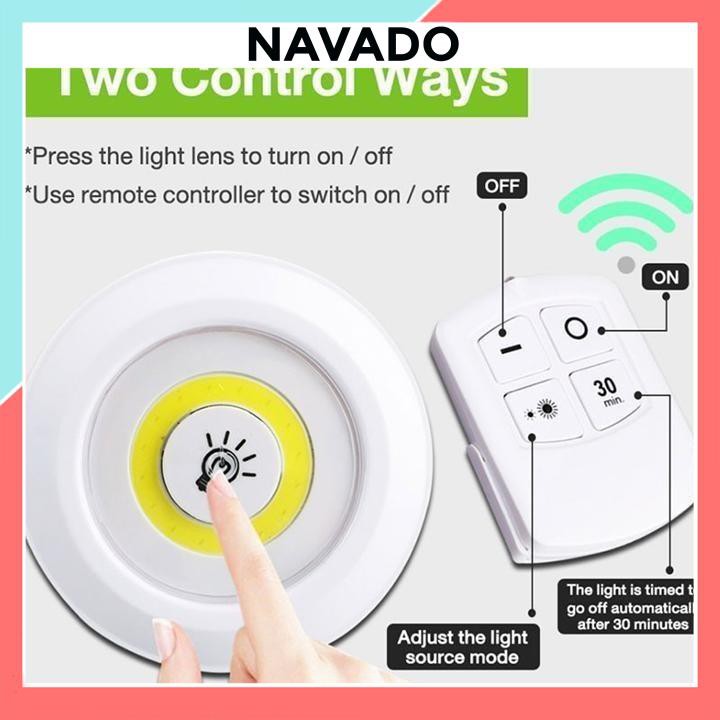 Bộ 3 Đèn led dán tường mini thông minh siêu sáng trang trí ốp trần nhà  cầu thang phòng ngủ tủ ddenf led GY13 NAVADO