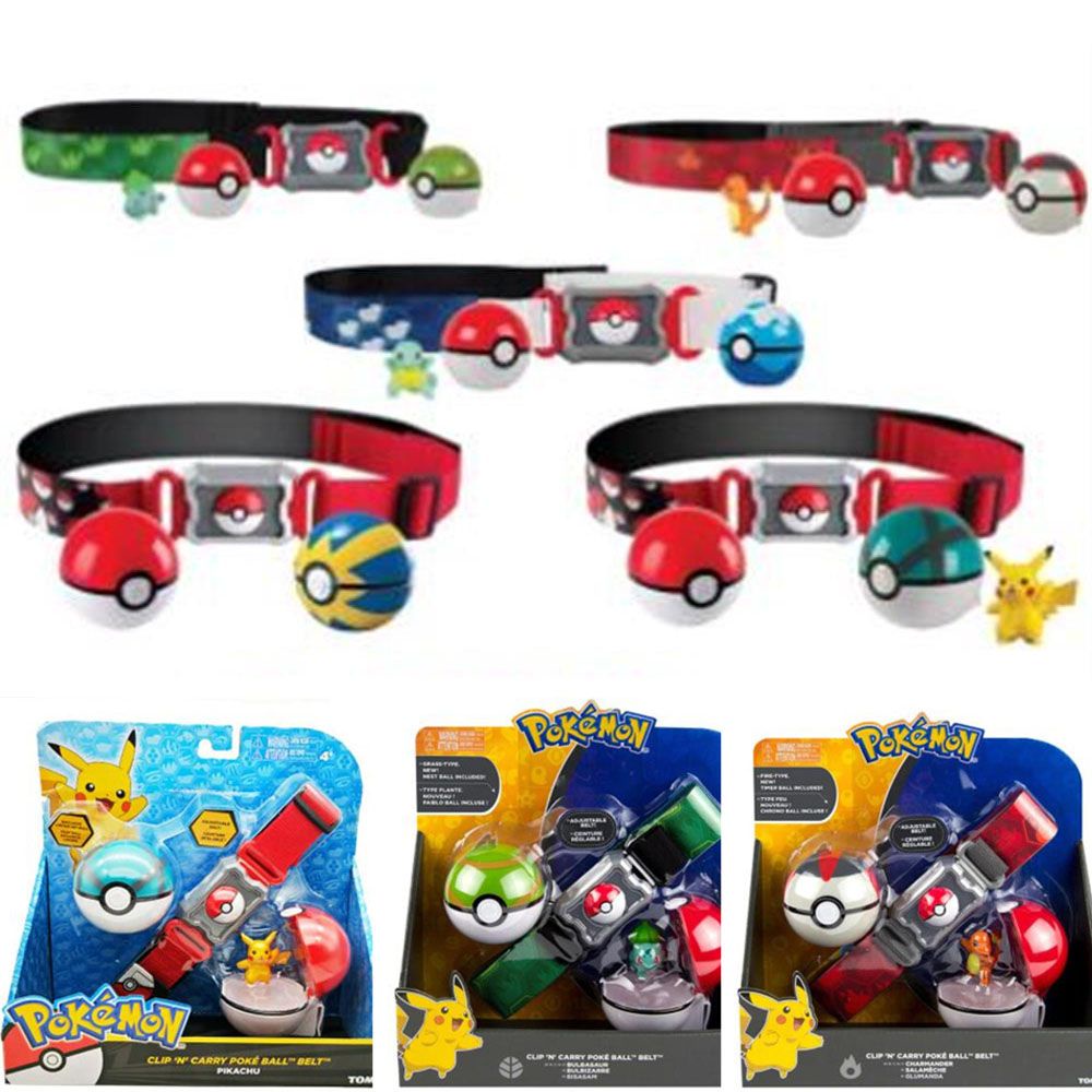 Bộ đồ chơi gồm thắt lưng và bóng poke chứa mô hình pokemon nhiều kiểu tùy chọn làm quà tặng cho bé