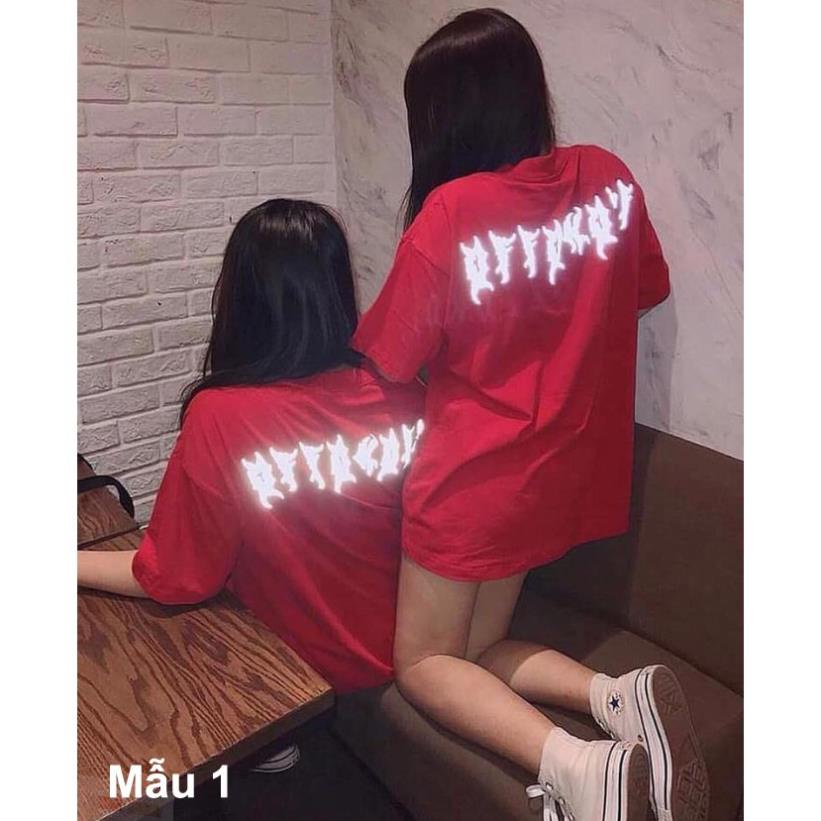 Áo Thun Phản Quang Chữ Cổ Cotton 75%, Áo Thun Form Rộng Unisex, Áo Thun Nam Nữ Đẹp HaiHaiShop, Ken T-Shirt. !