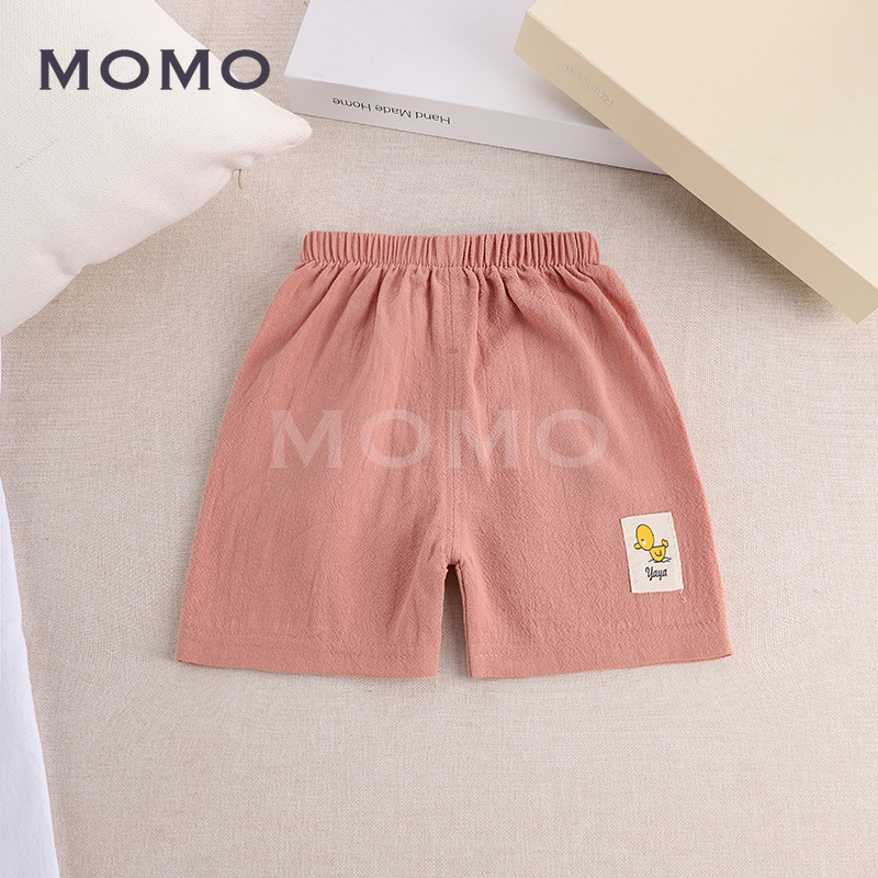 Quần Short Cotton Màu Trơn Kiểu Hoạt Hình Xinh Xắn Cho Bé 1-7 Tuổi