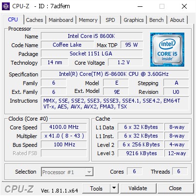 CPU Intel Core i5-8600K cũ (3.6GHz Turbo Up To 4.3GHz, 6 nhân 6 luồng, 9MB Cache, Coffee Lake)