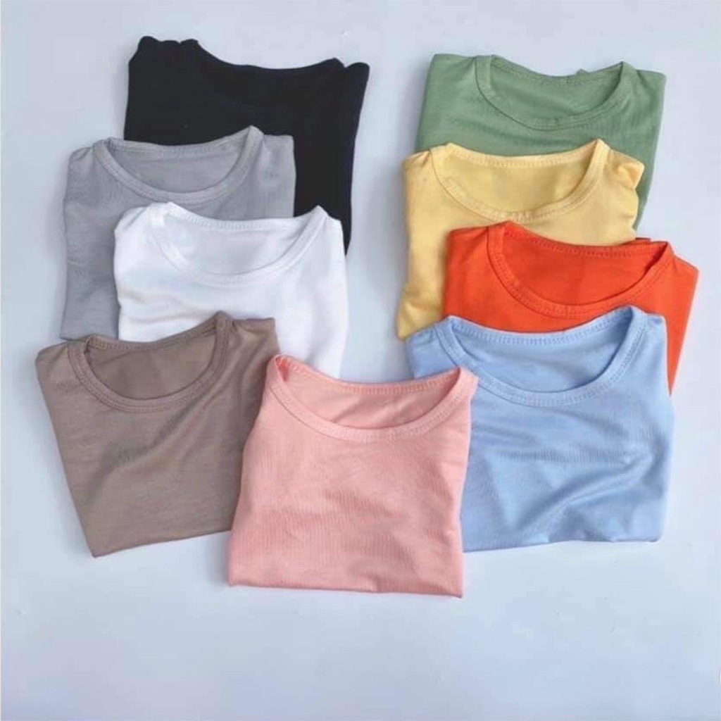 Áo phông cộc tay trơn cho bé trai và gái LILIKIDS Chất liệu thun lạnh dáng khỏe khoắn phối đồ cực dễ AP16