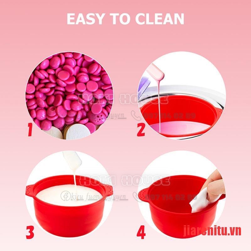 Chén Nấu Sáp Wax Silicon Chống Dính Dùng Trong Waxing Tẩy Lông Dễ Dàng Vệ Sinh, Có Thể Nấu Cách Thuỷ Hoặc Lò Vi Sóng