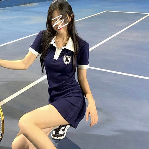 COZOK Đầm polo Ngắn Tay Thêu Họa Tiết Xinh Xắn Dành Cho Nữ