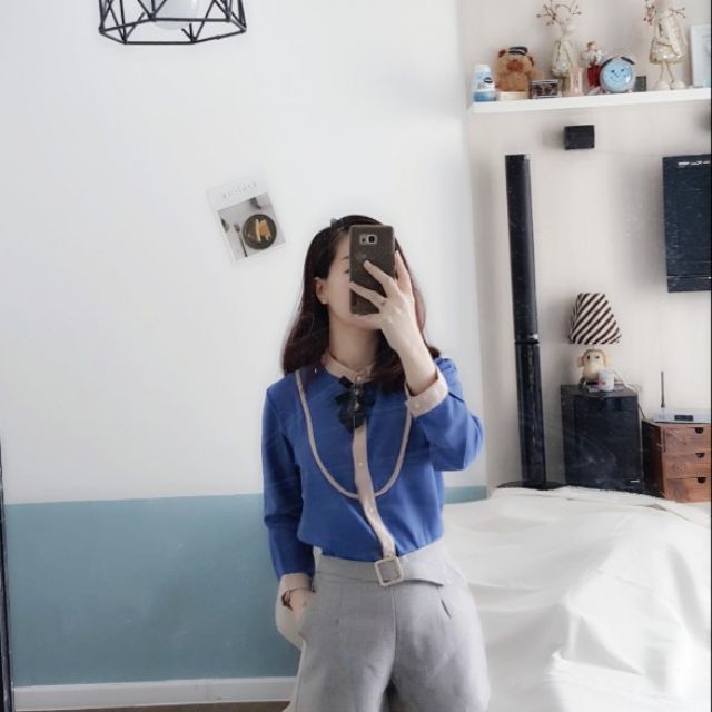 Sm cổ nẹp viền đô kèm cài cổ áo