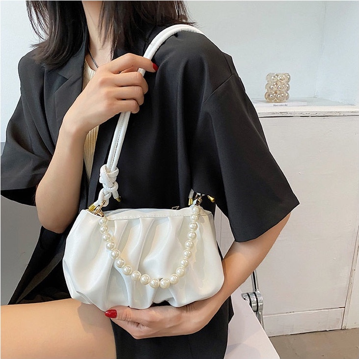 Túi xách đeo vai đính ngọc trai cỡ nhỏ thời trang sang trọng