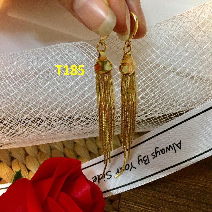 Bông Tai Nữ mạ vàng tua rua T185 NaMoo Jewelry