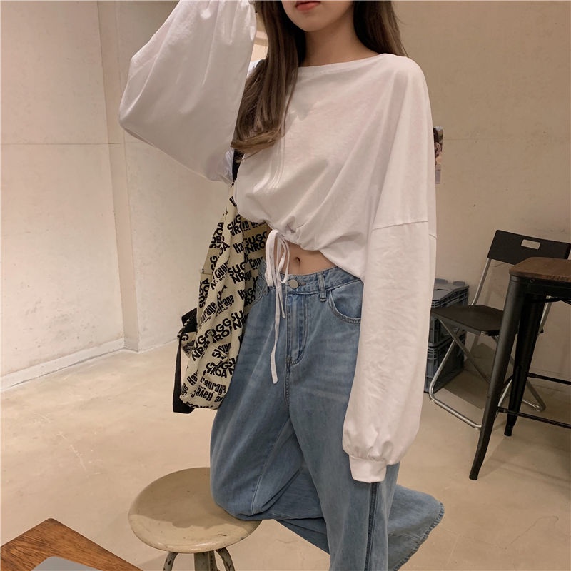 Áo Thun Tay Dài Dáng Rộng Phong Cách Hàn Quốc Thời Trang Cho Nữ Áo phông Nữ TX-19