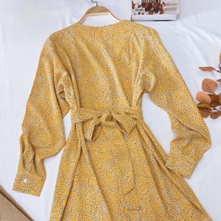 VÁY MAXI VÀNG HOẠ TIẾT ĐUÔI CÁ